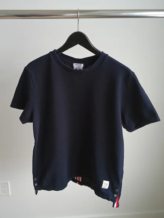 Thom Browne New York Navy Blue Cotton T-Shirt Size 2 - Picture 7 of 7